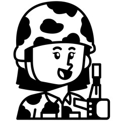 Female Programmer Job Black Fill Icon