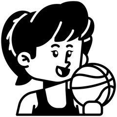 Female Reporter Job Black Fill Icon