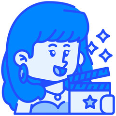 Female Actor Job Black Fill Icon