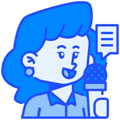 Female Pilot Job Black Fill Icon