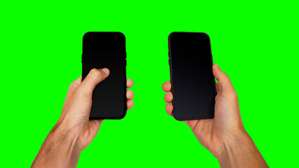 Hand Holding Smart Phone Mockup on Isolated Background Photo Realistic Premium Mockup