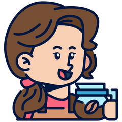 Female Chef Job Black Fill Icon