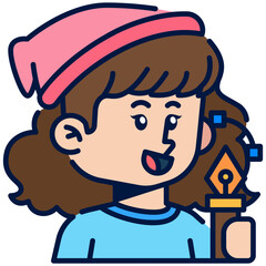 Female Electrician Job Black Fill Icon