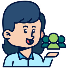 Female Farmer Job Black Fill Icon