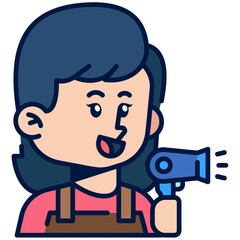 Female Engineer Job Black Fill Icon