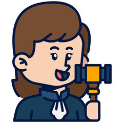 Female Fire_Fighter Job Black Fill Icon