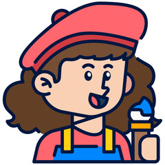 Female Itamae_Sushi_Chef Job Black Fill Icon