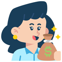 Female Captain Job Black Fill Icon
