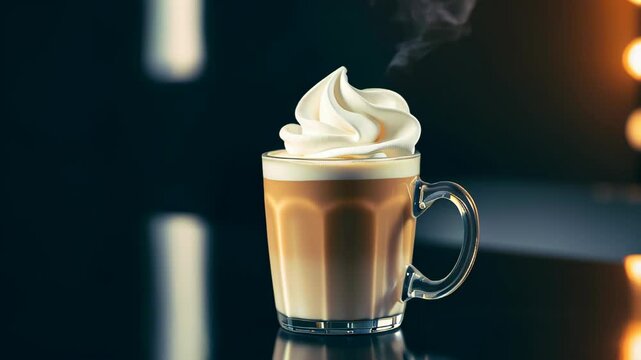 Coffee mug with marshmallows and whipped cream.