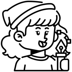 Female Electrician Job Black Fill Icon