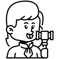 Female Fire_Fighter Job Black Fill Icon