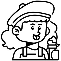 Female Itamae_Sushi_Chef Job Black Fill Icon