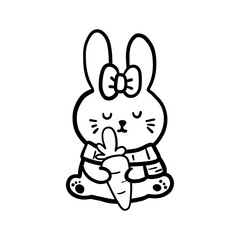 Cute rabbit carrot