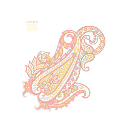 Paisley isolated pattern. Damask style Vintage illustration