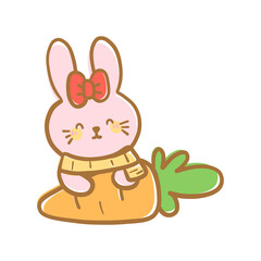 Cute rabbit carrot