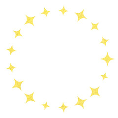 星のフレーム（金色、キラキラ、ラメ、グリッター、スパンコール）	