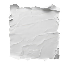 Obraz premium Piece of white paper with ripped edges, attached to the top by tape, isolated on transparent background