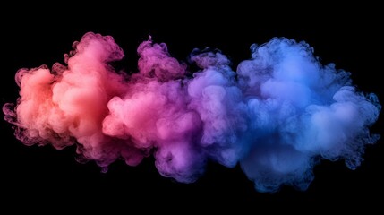 Fototapeta premium Abstract Colorful Smoke Cloud Formation Against Black Background