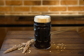 German Dunkel Beer in a Traditional Mug