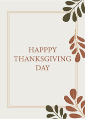 Thanksgiving Day Greeting card illustration for holidays.