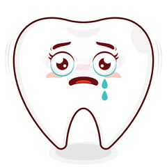 tooth scared face cartoon cute