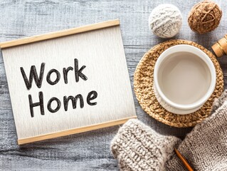 Fototapeta premium Cozy Work From Home Setup with Warm Textures
