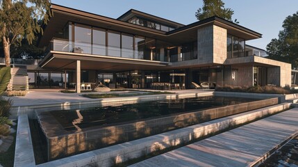 Obraz premium Seaside detached villa with pool and large terrace