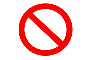Red prohibition sign isolated on white background, no entry symbol, warning or restriction icon