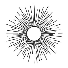 Obraz premium Black Comic Book Explosion Burst with Radial Lines on White Background