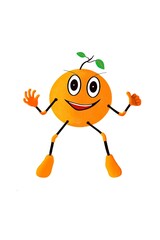 Orange human character smiling cheerfully