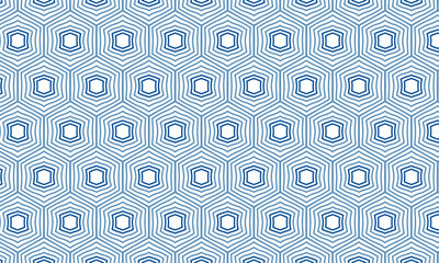 Seamless vector pattern. Background texture in geometric ornamental line style hexagon shape