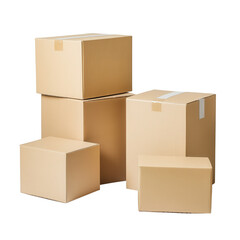 cardboard boxes isolated background.
