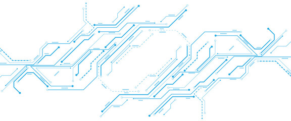 Vectors White and blue Abstract geometric dots and lines connection circuit concept. Hi tech digital connect, communication, High technology concept.