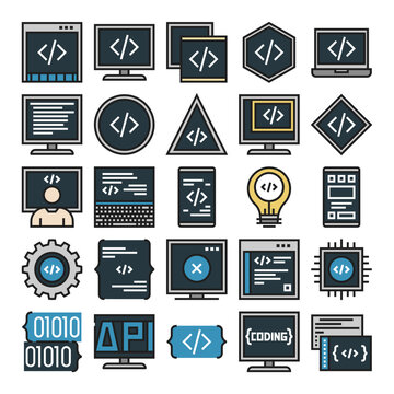 programmer and web developer icon pack