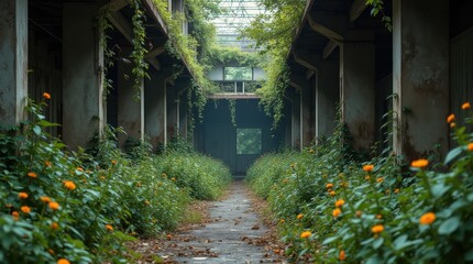 Nature Reclaiming Industry: An Abandoned Warehouse Overgrown with Vines