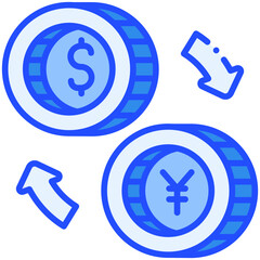 Exchange Euro Blue Color icon