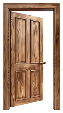 PNG Elegant wooden door slightly open