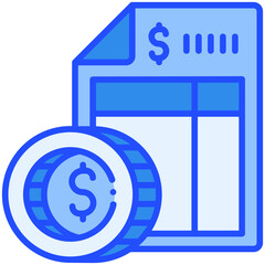 Invoice Blue Color icon