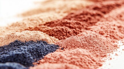 Colorful Powder Makeup Shades Arranged In Rows