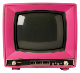 PNG Vintage pink retro television set