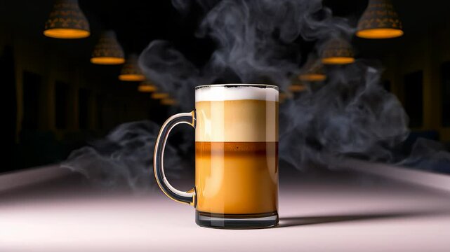 Coffee mug with marshmallows and whipped cream.