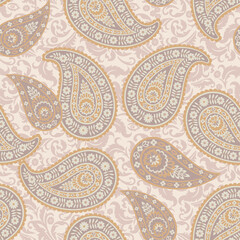 Paisley Floral oriental ethnic Pattern. Seamless Ornamental Indian fabric patterns.