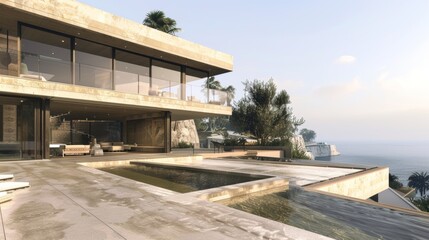 Seaside detached villa with pool and large terrace