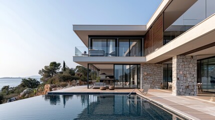 Seaside detached villa with pool and large terrace