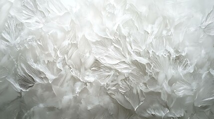 A detailed view of frosted glass with intricate ice-like patterns