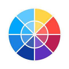 Obraz premium color wheel | color wheel icons | vector icons | illustration | color theory