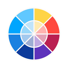 Obraz premium color wheel | color wheel icons | vector icons | illustration | color theory