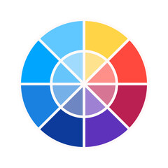 Obraz premium color wheel | color wheel icons | vector icons | illustration | color theory