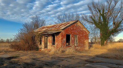 Obraz premium Crumbling brick with weathered and aged details