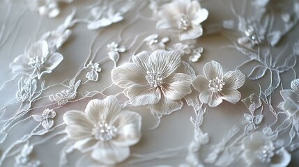 Fine lace pattern with delicate floral details